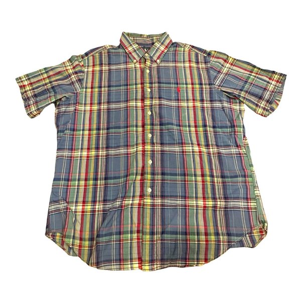 Polo Ralph Lauren Other - Polo Ralph Lauren Classic Fit Blue Plaid Short Sleeve Men's Large, Like New